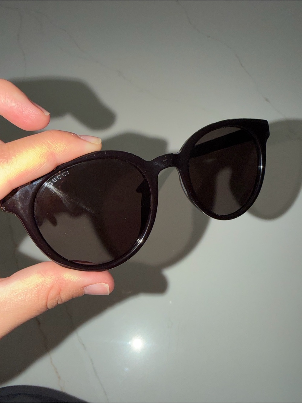 Gucci Black Frame Sunglasses with Purple Velvet Case - Picture 11 of 11
